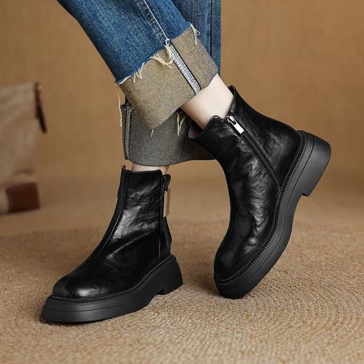 【预售5天】冬季保暖新款粗跟圆头抗冻羊羔毛短靴雪地靴JLY&18-388 商品图3