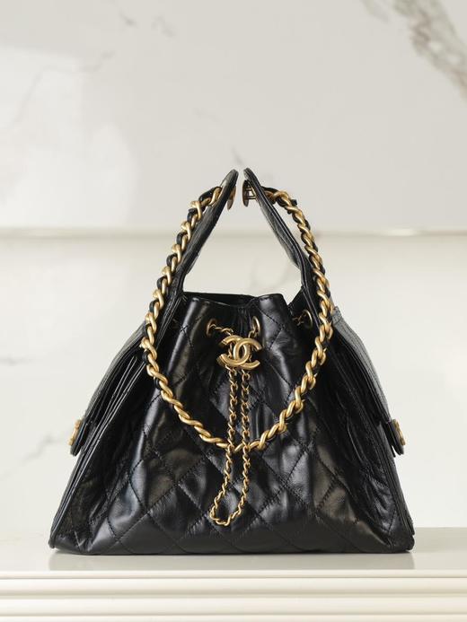 香奈儿25CSmallhoho抽绳水桶包黑金小号（HH） 商品图0