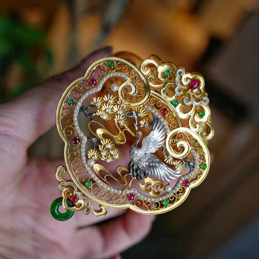 龢盒原创 精品翡翠松鹤大香囊 商品图4