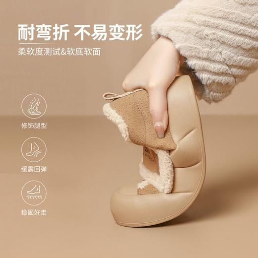 ZHR则则加绒面包鞋女2024冬季款时尚百搭魔术贴毛毛鞋保暖雪地靴 商品图2