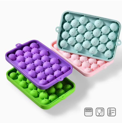 25孔 硅胶球形模 圆球形 带盖 冰块制冰模果冻模制冰盒 商品图4