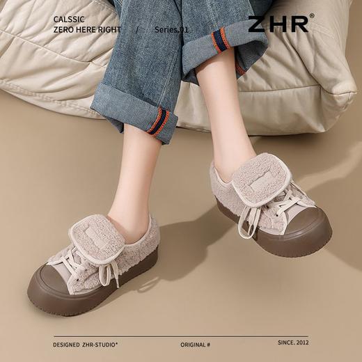 ZHR厚底加绒棉鞋女2024冬季新款保暖增高板鞋女柔软耐磨休闲鞋女 商品图9