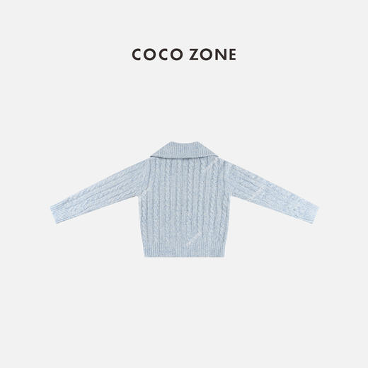 COCO ZONE 冬季麻花简约小众翻领拉链针织开衫CC1D2833 商品图1