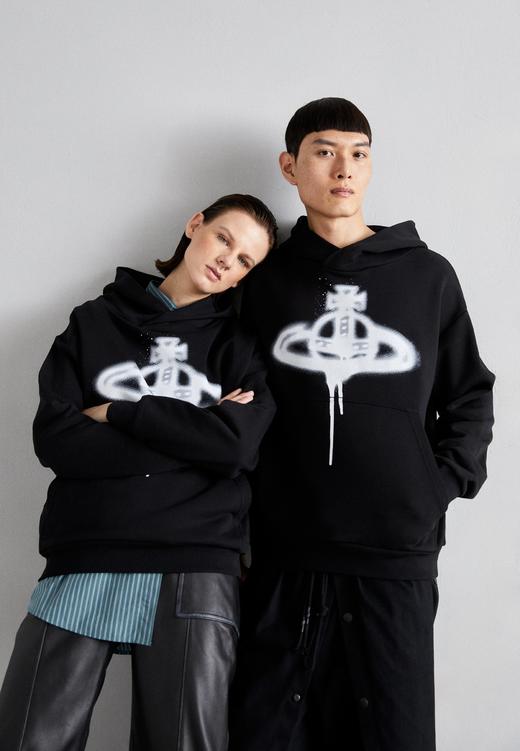 连帽款V.W 西大后 情侣款重磅厚毛圈宽松卫衣 WY869 商品图2