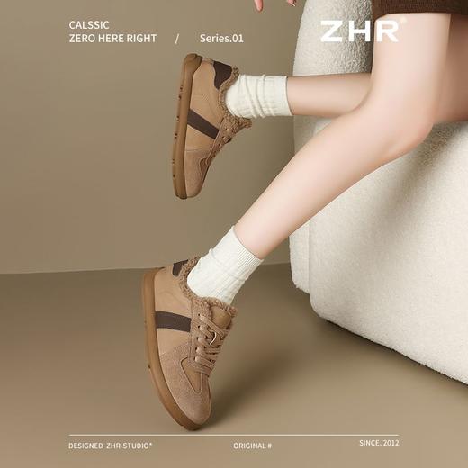 ZHR则则加绒德训鞋冬季美拉德防寒保暖超软棉鞋百搭休闲鞋女 商品图9