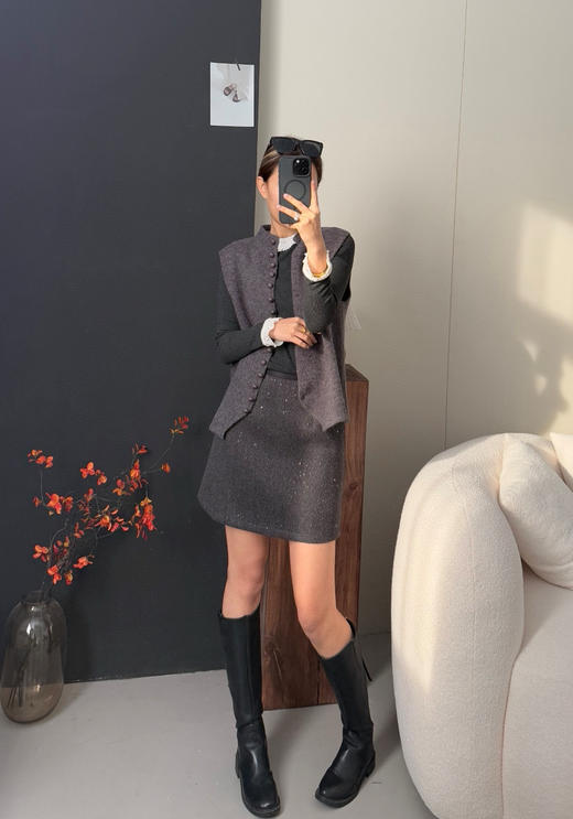 小香风闪闪半身裙 商品图0