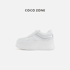 COCO ZONE 厚底简约纯色系带女式百搭休闲鞋CC2D3385