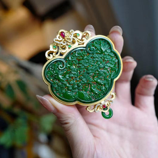 龢盒原创 精品翡翠松鹤大香囊 商品图3