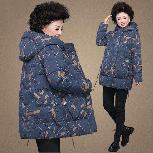 AYYDL-8588妈妈冬装羽绒棉服2024新款50多岁中老年人女秋冬棉袄洋气加厚外套 商品图0