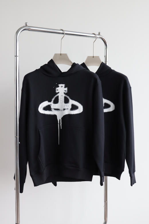 连帽款V.W 西大后 情侣款重磅厚毛圈宽松卫衣 WY869 商品图0