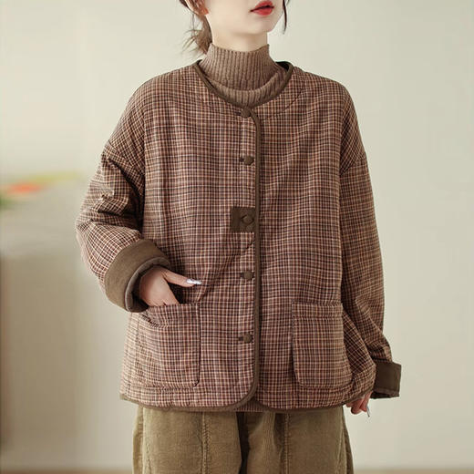 裁缝学苑AS394复古加厚夹棉夹克外套女冬圆领棉服纸样绗棉小棉袄 商品图2