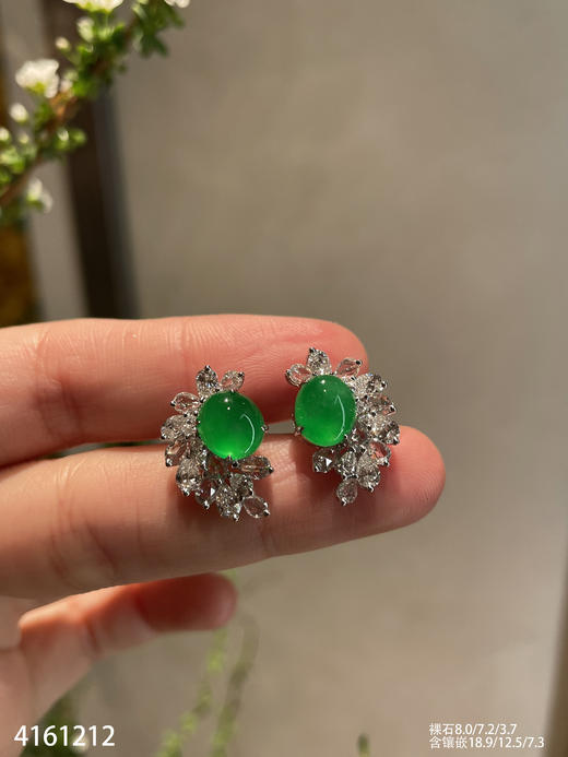 4161212，蛋面耳钉。具体价格微信咨询 商品图2