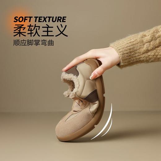 ZHR则则加绒德训鞋冬季美拉德防寒保暖超软棉鞋百搭休闲鞋女 商品图3