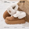 ZHR厚底加绒雪地靴女2024冬季新款保暖御寒棉鞋防滑轻便毛毛鞋女 商品缩略图0