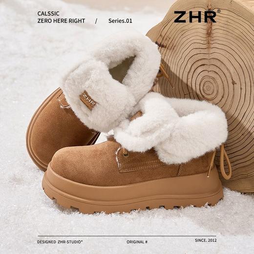 ZHR厚底加绒雪地靴女2024冬季新款保暖御寒棉鞋防滑轻便毛毛鞋女 商品图0