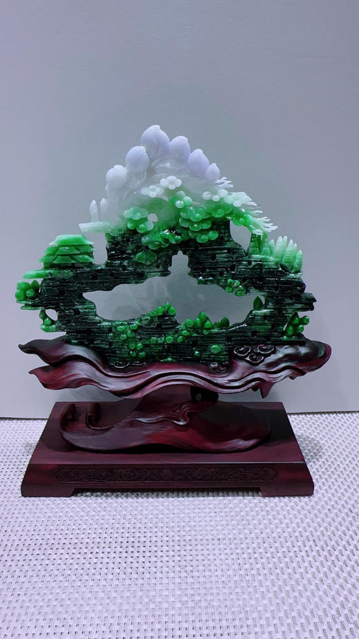 620748翡翠摆件【富贵满堂 梅开五福】 商品图5