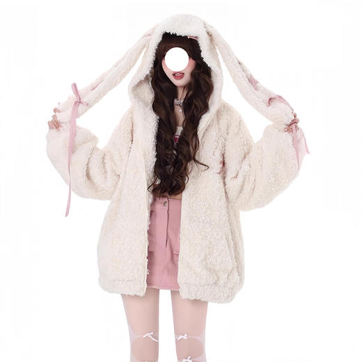 裁缝学苑AS397绑带小兔兔耳羊羔绒连帽加厚外套纸样女装冬季上衣样板图纸 商品图1