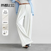 【内购】气质通勤橡筋后腰裤中烫迹线垂感显瘦宽松高腰阔腿长裤-151K57704 商品缩略图0