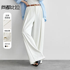 【内购】气质通勤橡筋后腰裤中烫迹线垂感显瘦宽松高腰阔腿长裤-151K57704