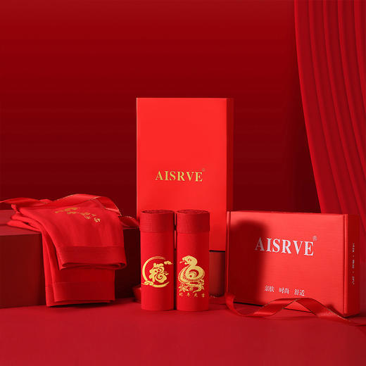 优选丨【2内+2袜-盒装】AISRVE男士大红纯棉内裤 蛇年本命年短裤 新年平角裤 喜庆红内裤 95%棉+5%氨纶 商品图2