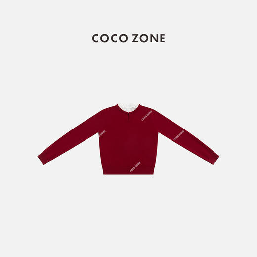 COCO ZONE 秋冬设计感可拆卸领子长袖套头针织衫CC1D2908 商品图2