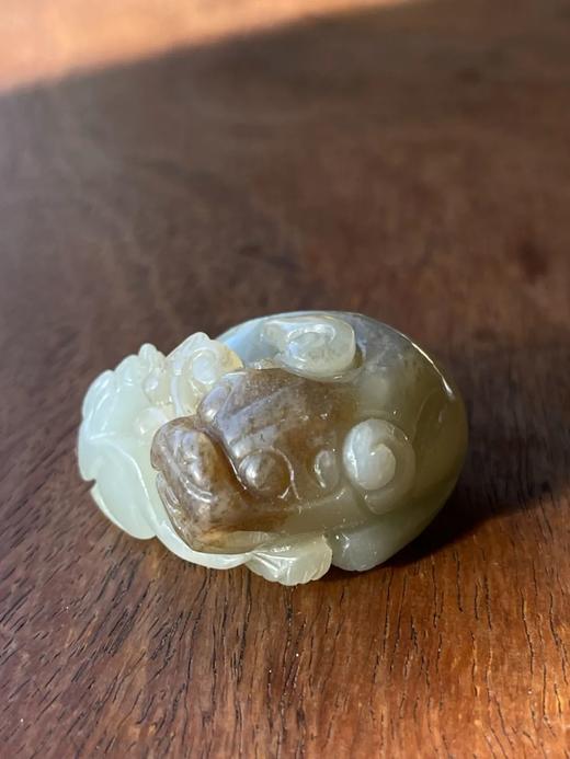 褐沁籽料白玉巧色镂雕子母瑞狮，顺丰包邮 商品图14