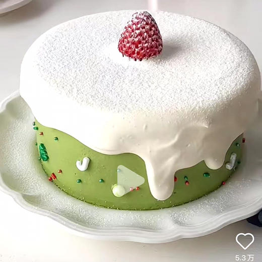 6寸草莓夹心➕抹茶胚➕绿色部分抹茶奶油 商品图0