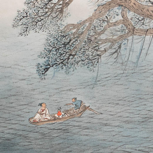 姚涯屏《松树湖泊》国画34CM×34CM 约1平尺手绘纸本宣纸作品【原作编号GH0402】 商品图1