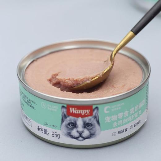 顽皮Wanpy95g鸡肉+鸡肝配方宠物零食猫用慕斯罐头 商品图1