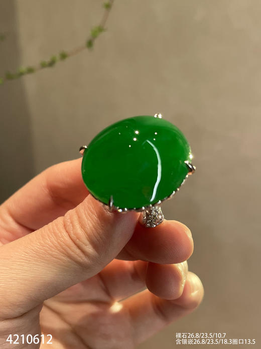 老坑艳绿蛋面戒指【4210612】具体价格微信咨询 商品图2
