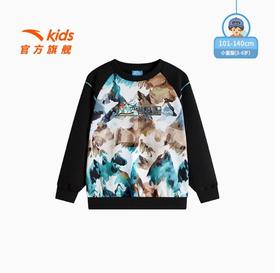 【海底小纵队】安踏儿童男小童针织套头衫2025春新款保暖加绒卫衣352519726