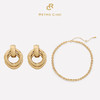 【钟楚曦&江一燕&管乐&刘孜同款】Retro Chic | 罗马金/银色双圈耳环&罗马链条项链套装 商品缩略图0