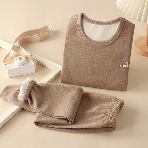 【速热温暖，贴心呵护】儿童内衣套装 德绒保暖衣 男童秋衣秋裤 女童睡衣家居服 宝宝衣服套装-QQ 商品图5