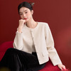 简约百搭毛边袖口短款呢子大衣女厚实圆领外套V0150114 商品缩略图3