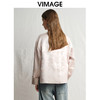 VIMAGE纬漫纪浅粉色新中式盘扣圆领直筒舒适短外套2025春季新款V2303903 商品缩略图4