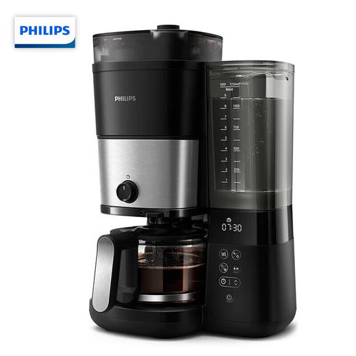 【会员专享|天天低价】飞利浦美式咖啡机双豆仓混合研磨一体家用全自动豆粉两用大容量水箱HD7900 商品图0
