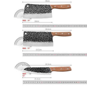 拜格（BAYCO） 锻打锤纹木柄菜刀三件套斩骨刀菜刀水果刀不锈钢刀具套装 ZH7213 商品图5