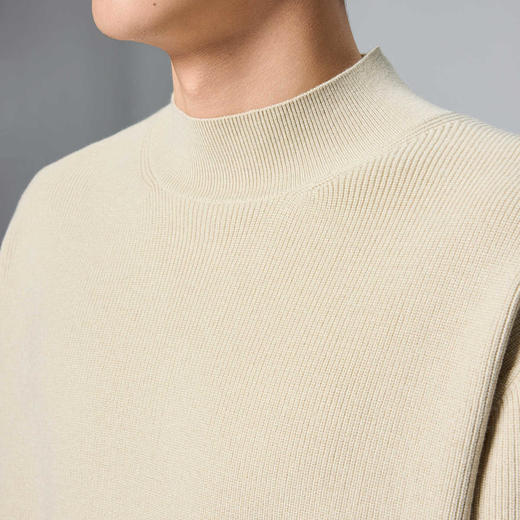 墨麦客男装加厚莫代尔半高领毛衣男士2024冬季新款纯色针织衫外套 商品图2