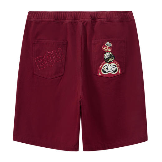 ONIARAI/鬼洗25春夏棒系列达摩叠叠乐打褶宽松红色短裤男 25N0543 商品图4