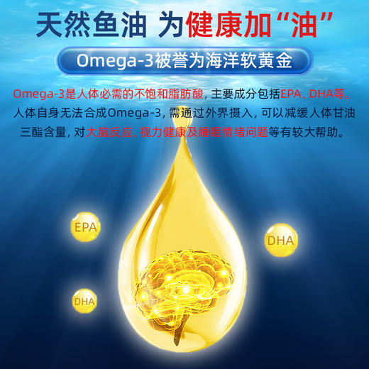 Ensonkan安迅康 深海鱼油软胶囊高纯度omega3含DHA EPA维生素D中老年呵护心眼脑血管 商品图1