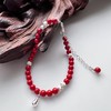 ELOANE GALLERY落岸 天然朱砂纯银水滴吊坠红色手链（7天内发货） 商品缩略图0