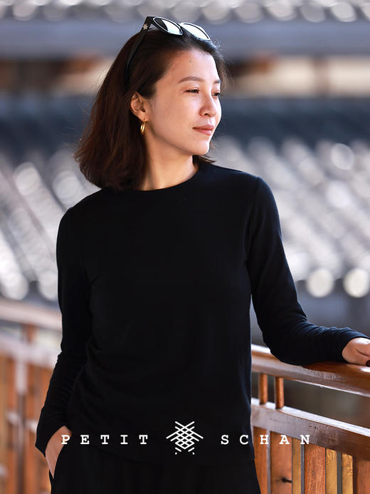 PETIT SCHAN小闪 CLO#693 Intimate lover 亲密爱人 绒面磨毛圆领秋冬万能打底长袖T恤 商品图2