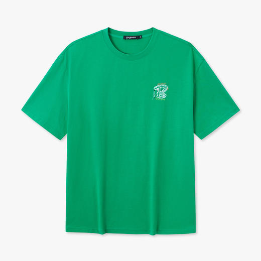 gxgjeans男装绿色短袖T恤男夏季纯棉圆领体恤 商品图4