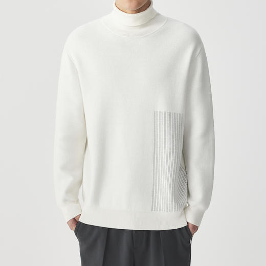 墨麦客男装 远红外升温 高领毛衣冬季新款蓄热保暖套头针织衫。 商品图1