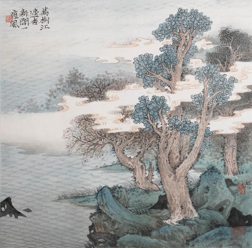 姚涯屏《万树江边杏 新开一夜风》国画34CM×34CM 约1平尺手绘纸本宣纸作品【原作编号GH0399】 商品图1