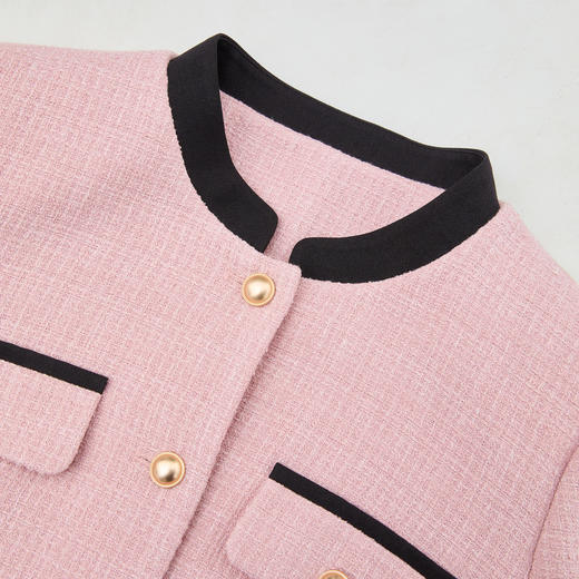 气质高级感翻折袖口撞色短款小香风外套女通勤风上衣V0250016 商品图5