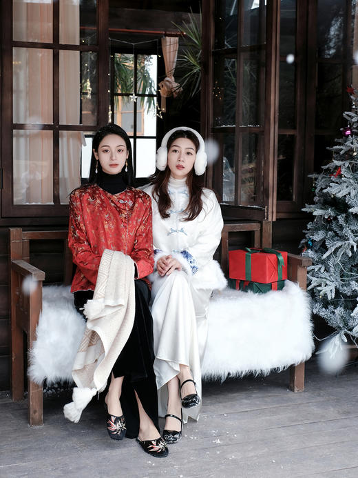 盛唐牡丹 |宋锦散花纹夹棉外套 商品图6