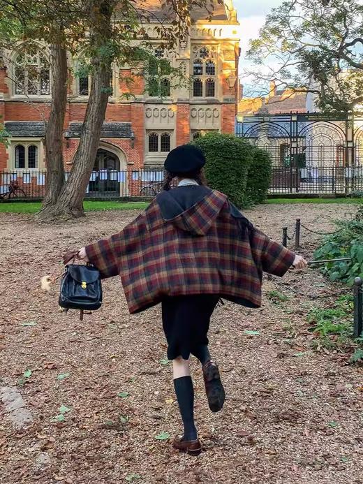 浮生八记/24D177/“魔法斗篷”英伦复古多种穿法可拆卸连帽围巾斗篷大衣 商品图2