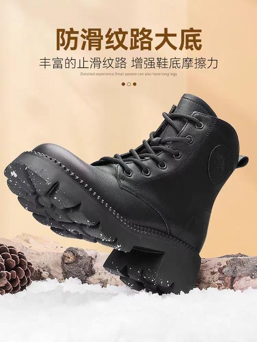 【3515强人冬季加绒女款马丁靴】女款加绒牛皮粗跟马丁靴3515 商品图2