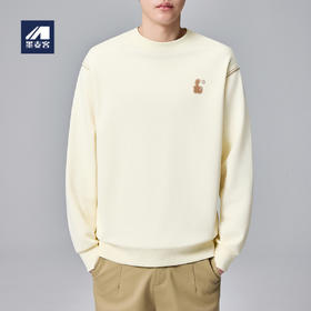 墨麦客男装拇指刺绣男士休闲圆领卫衣2024秋季新款重磅宽松上衣。